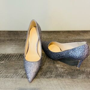 Le Chateau Silver Sparkle Heels